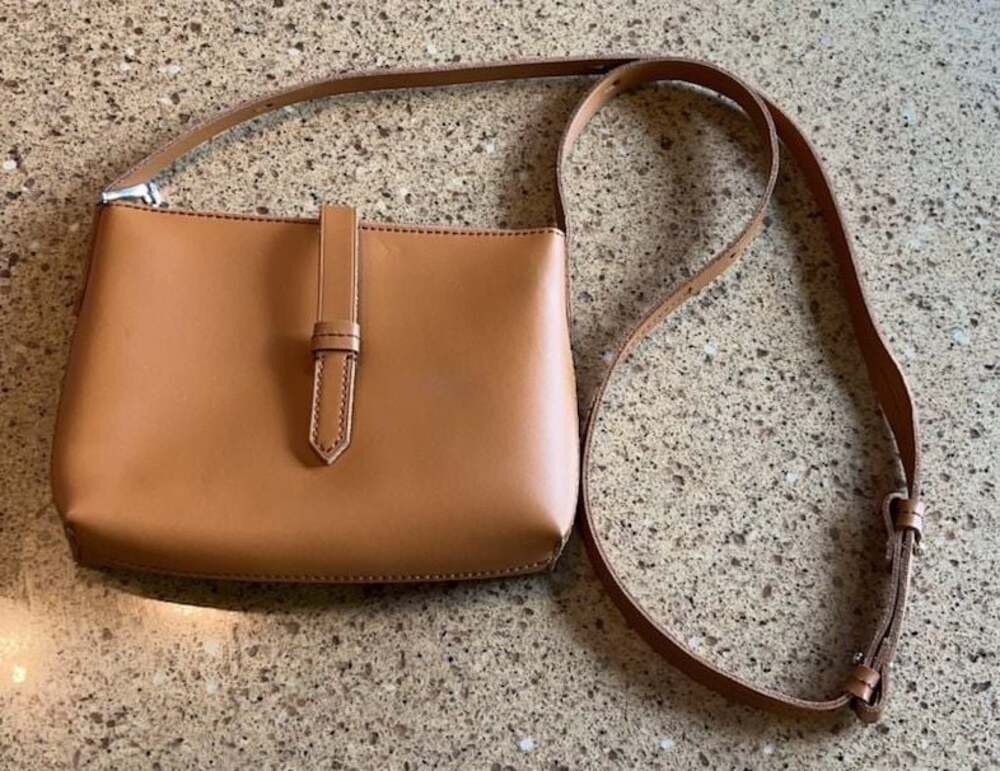 J. Crew Parker Smooth Tan Leather Crossbody Bag Adjustable Strap Purse
